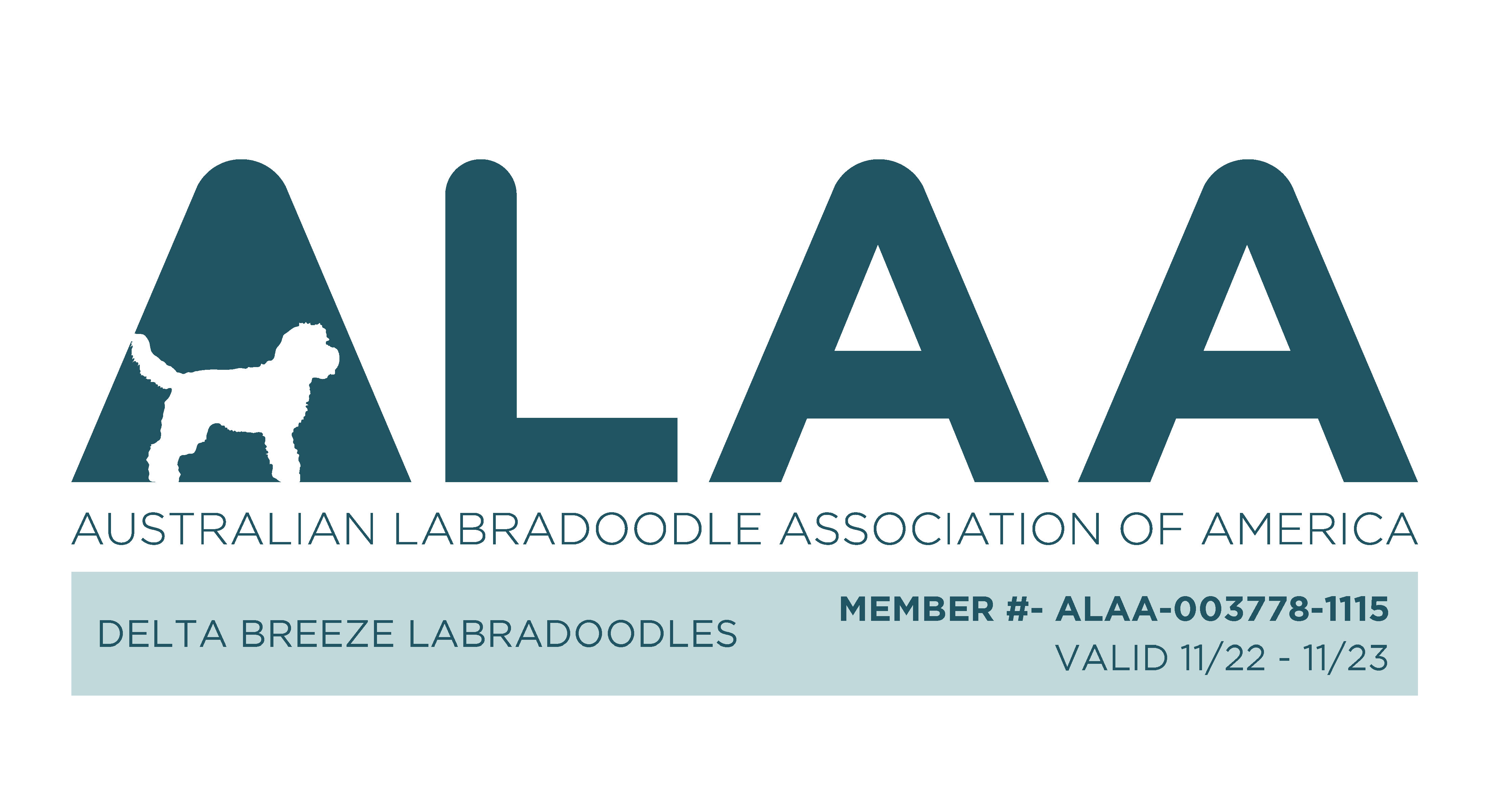 The logo for the australian labradoodle association of america.